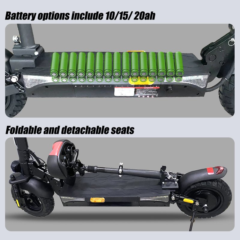 2024 new model 500w powerful motor height adjustable off-road scooter T4 adult folding electric scooter with seat