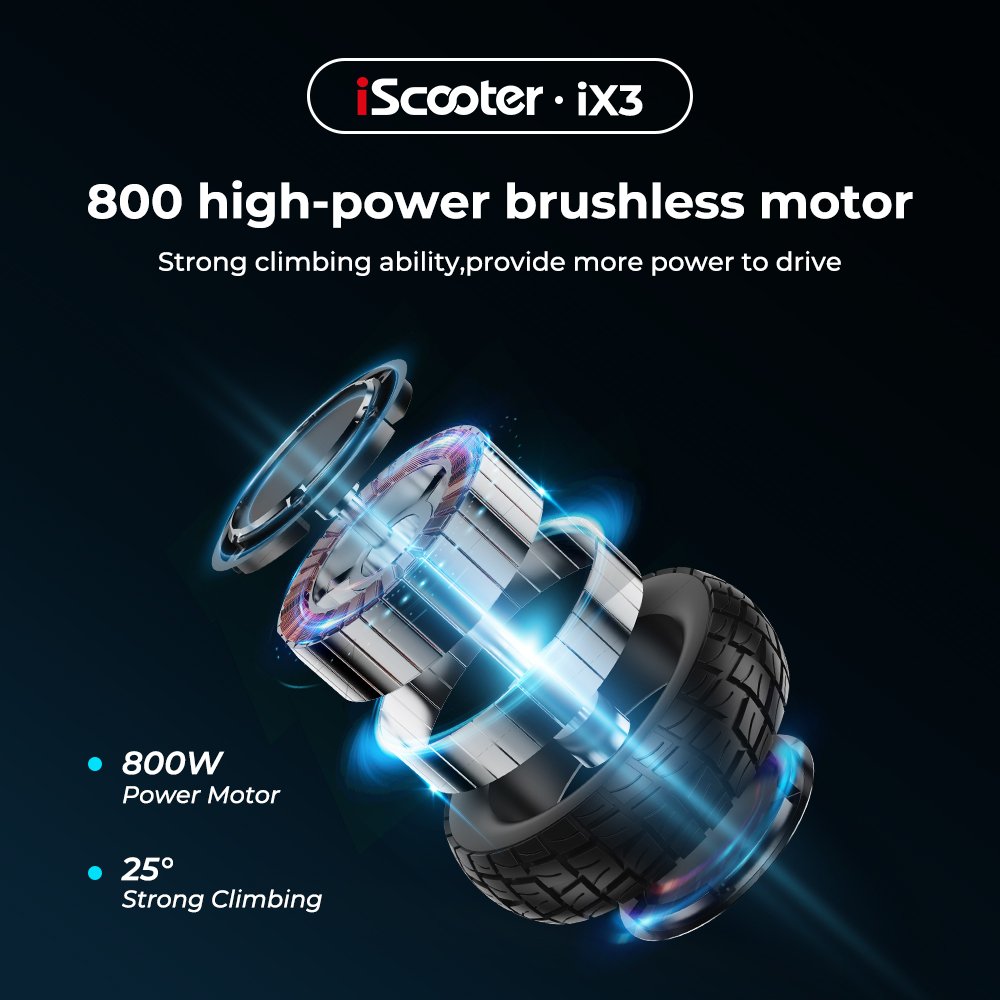 iX3 800W Brushless Motor electric scooter for adult allows for speeds up to 25mph