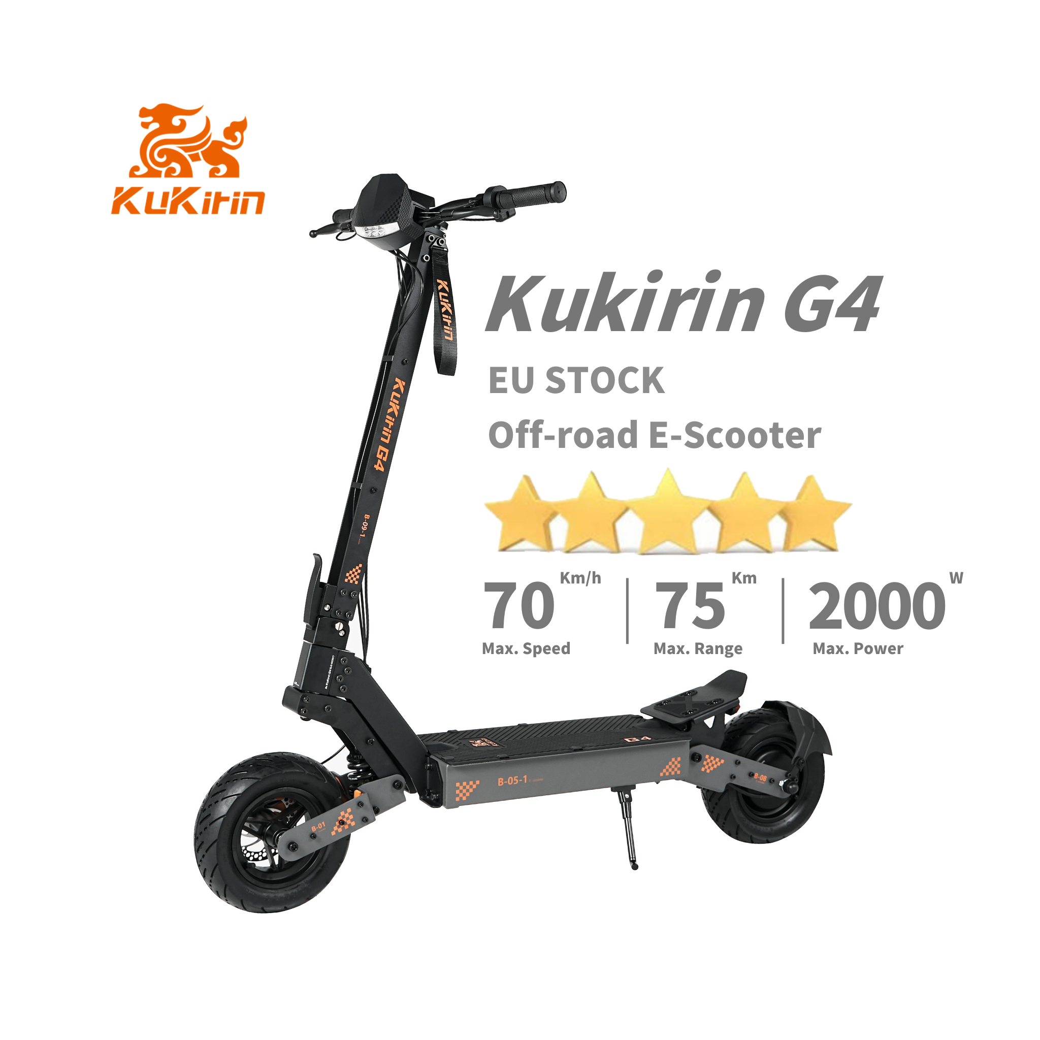 EU Stock NEW 2000W KuKirin G4 Electric Scooter High Speed 11Inch Tire 60v Big Wheel Smart Type