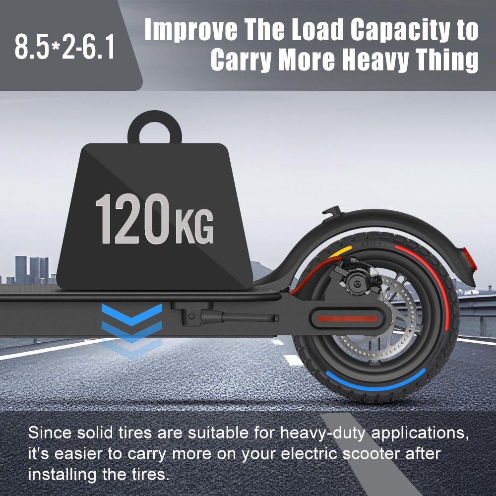 Wholesale Honeycomb Solid Tyre Shock Absorption Red and Black Rubber Scooter Tires 8.5 inch Tubeless