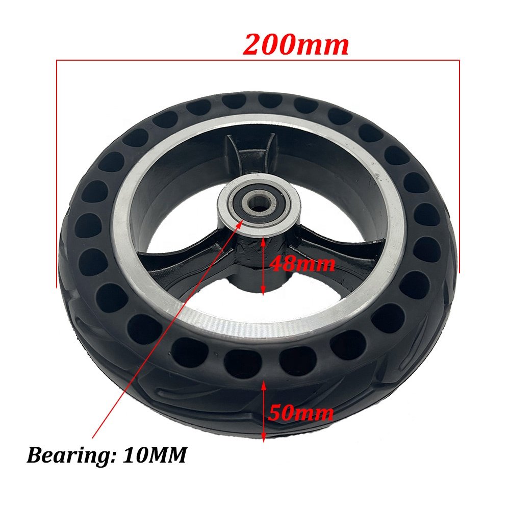 200x50 Solid Wheel for 8-inch Electric Scooter Hollow-out Non-pneumatic Explosion-proof Front Wheels Replacement Parts