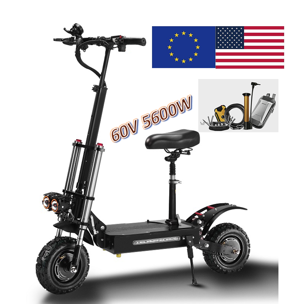 Eu Warehouse 5600W 6000W Speed Folding Dual Motor Electric Scooter Adult