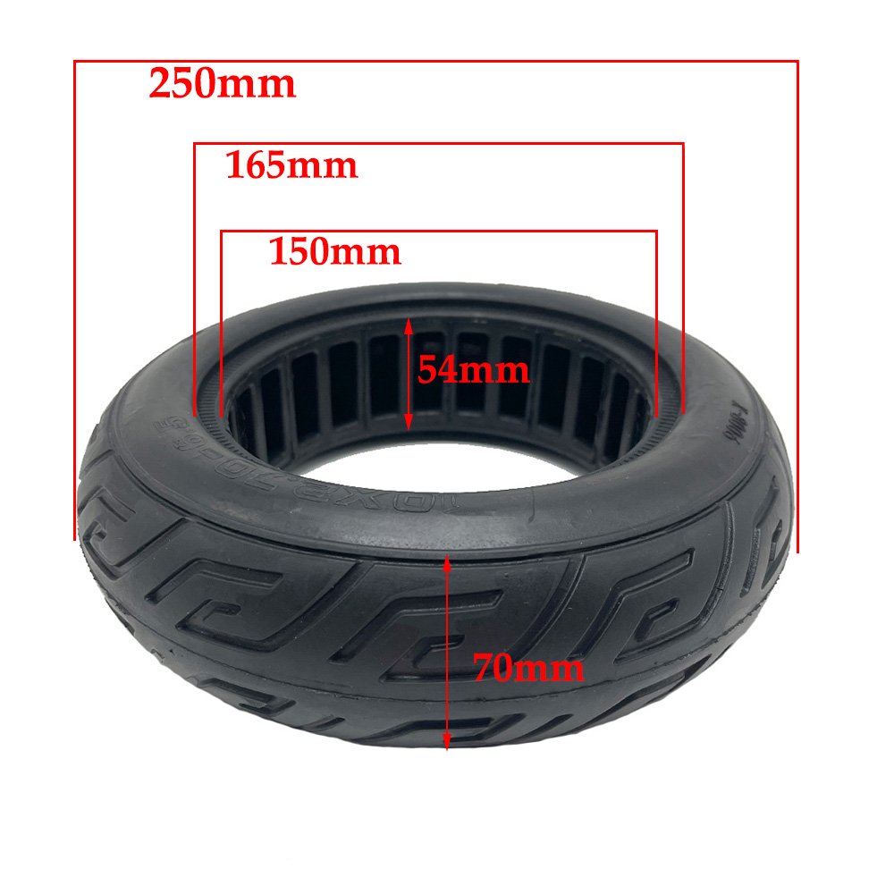 10x2.70-6.5 Solid Tire 70/65-6.5 Non-pneumatic Tyre High Elastic Hollow Tire for Electric Scooter Parts