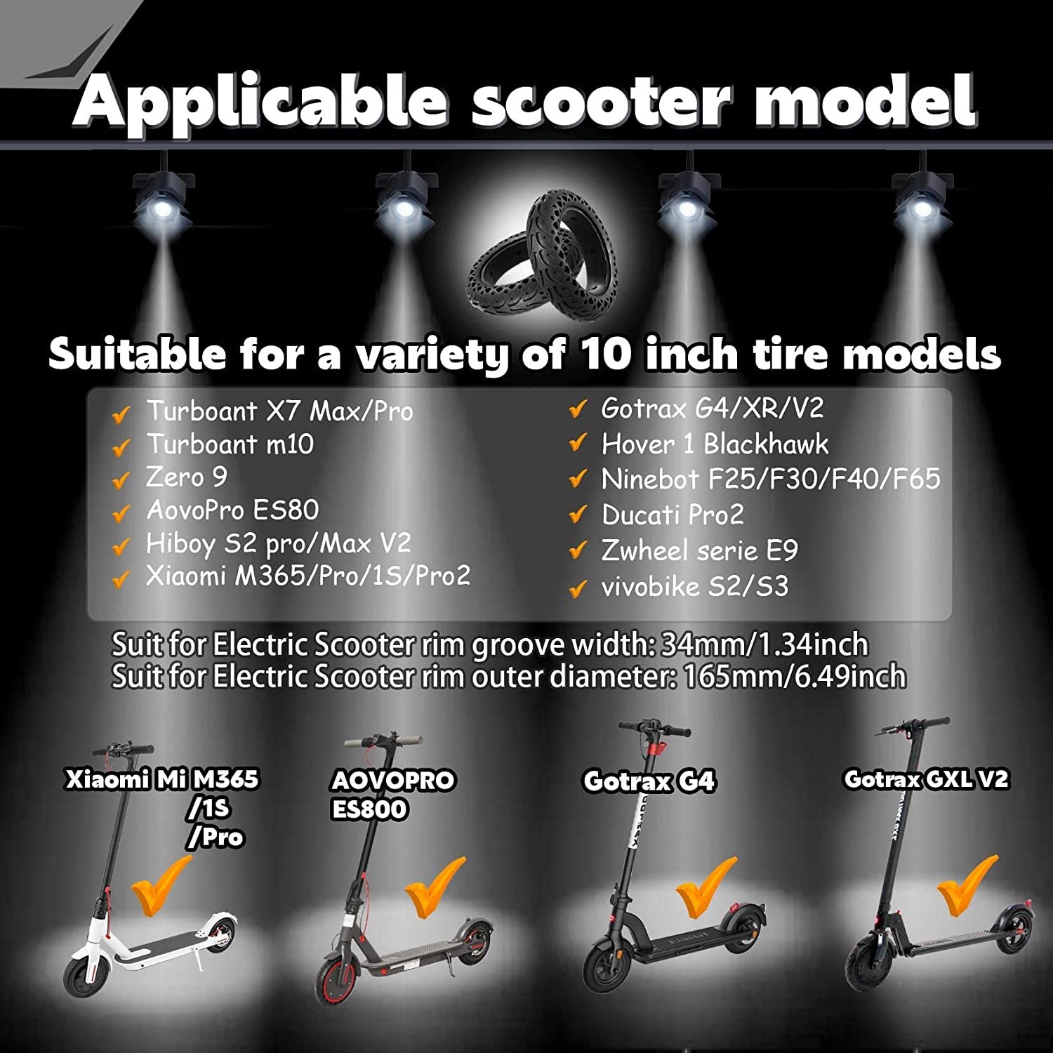 10 inch Scooter Wear Resistant Tire 10*2.125/2.0 Honeycomb Solid Tire For xiaomi mi4 Pro / Gotrax / KUGOO Electric Scooter Tyre