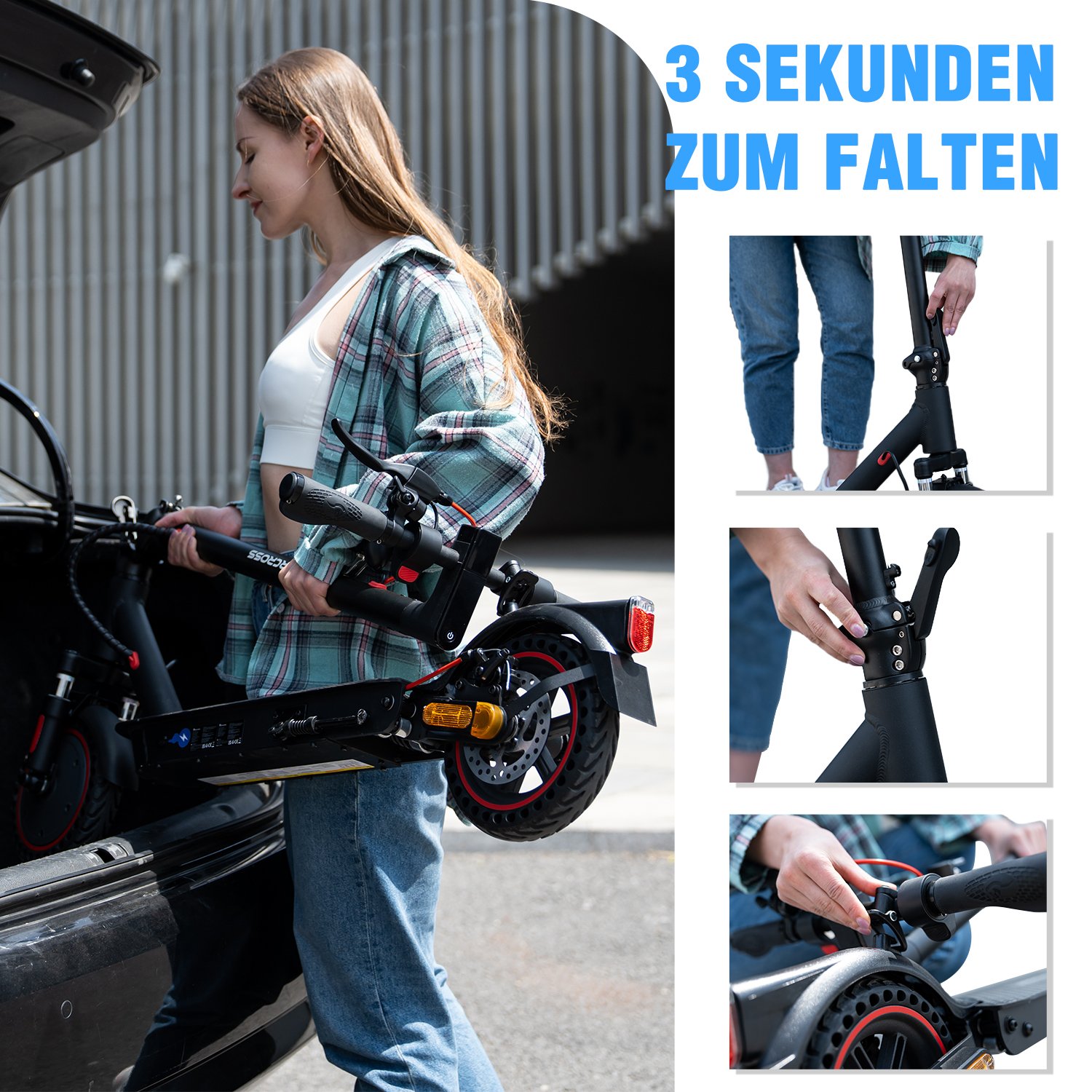 Evercross EU Stock 400W 42V 8.5inch Solid Tyres E-Scooter 3 Speeds Adults Teenager Gift Folding ABE Electric Scooters with APP