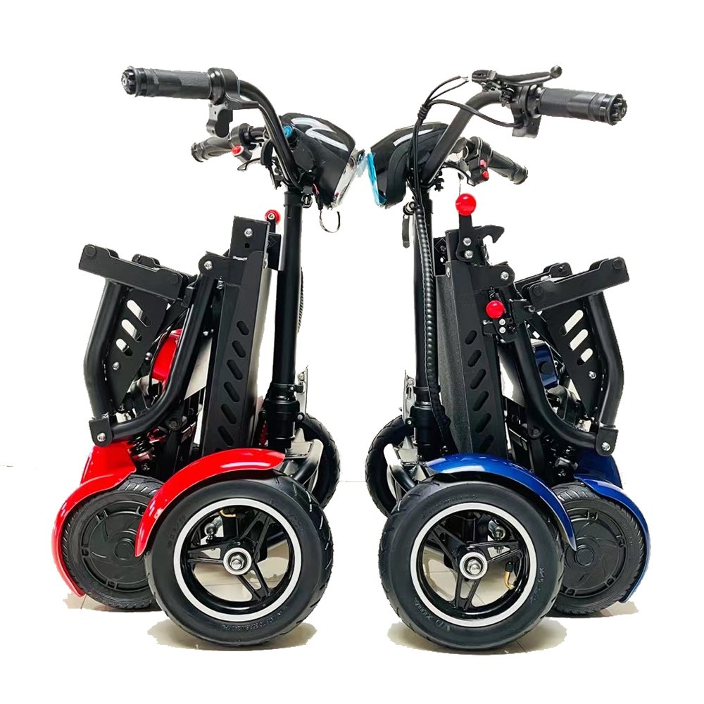 EMANBA foldable perfect 4 wheel electric folding mobility scooter convenient for elderly travel