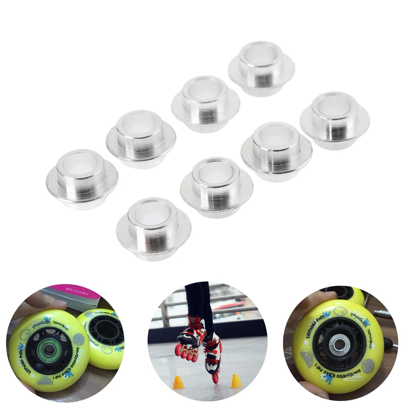 Aluminum Skateboard Bearings Spacer Sleeve,Replacement Wheel Bearing Bushings For Roller Skates,Scooters,Skateboard Wheels Parts