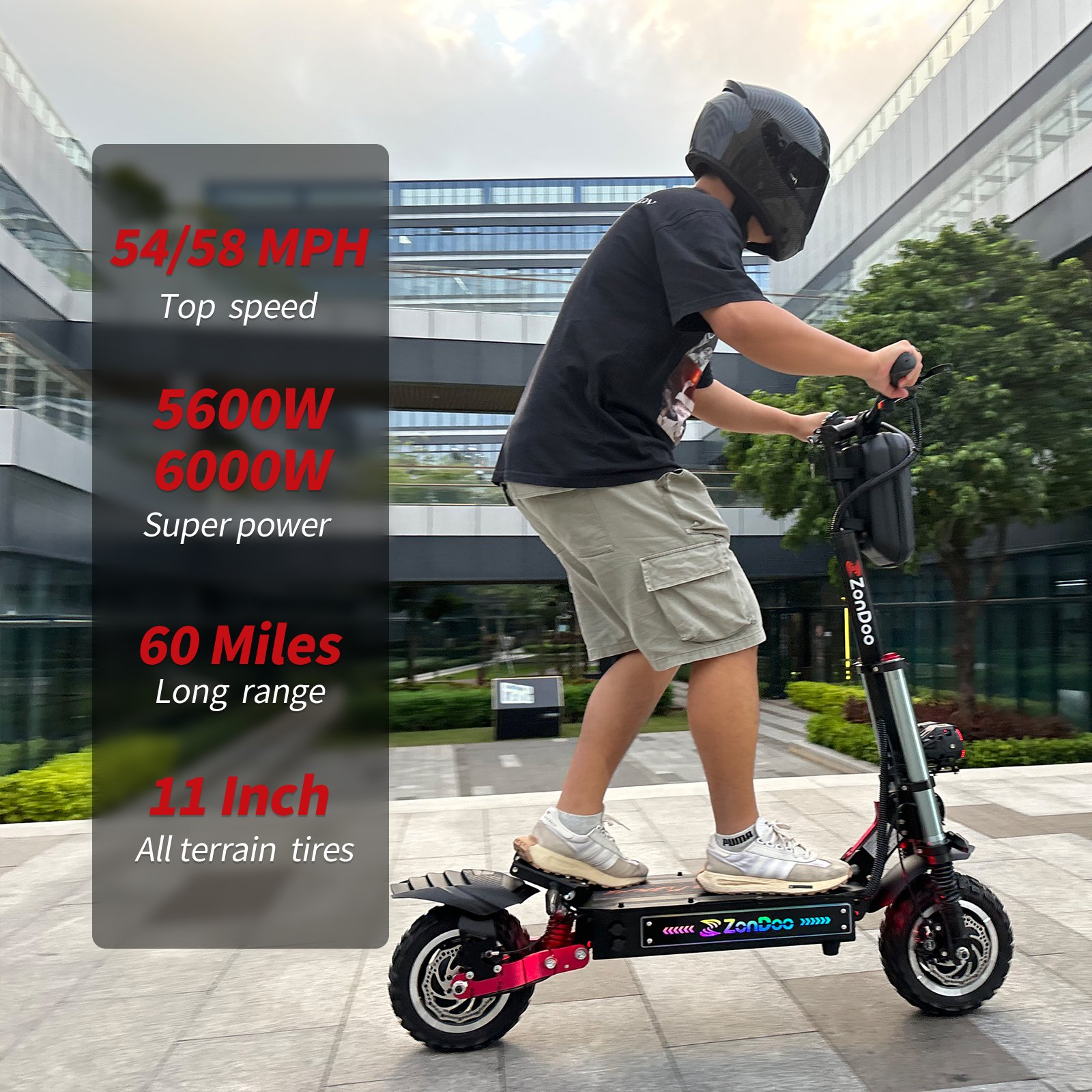 ZonDoo 5600W 6000W electric scooters powerful adult eu usa better than dualtron yumeway 11inch laotie ti30 tubeless escooter