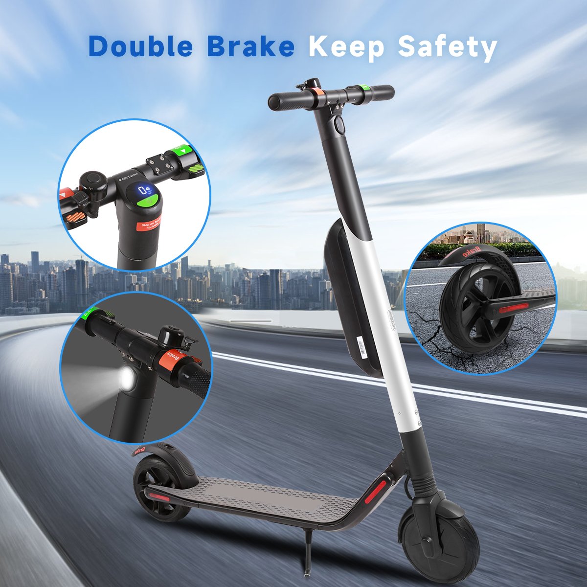 High-Speed 30-40km Electric Scooter 25km/H Powerful Adult Long Distance 30km E-Scooter with Waterproof High Alloy Body