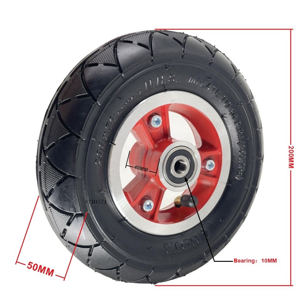 8 Inch 200x50 Pneumatic Wheels for Mini Electric Scooter Front Wheel Road Tire Replacement Parts