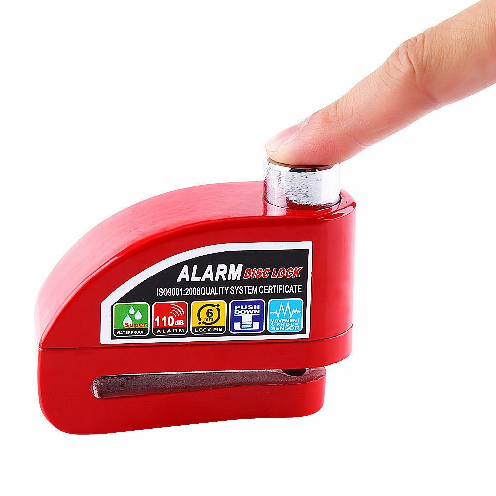 Metal Waterproof Anti-theft Brake Disc Alarm Disc Lock Wheel Disc Brake Lock Motorcycle Bicycles Scooter Bike Spare Parts