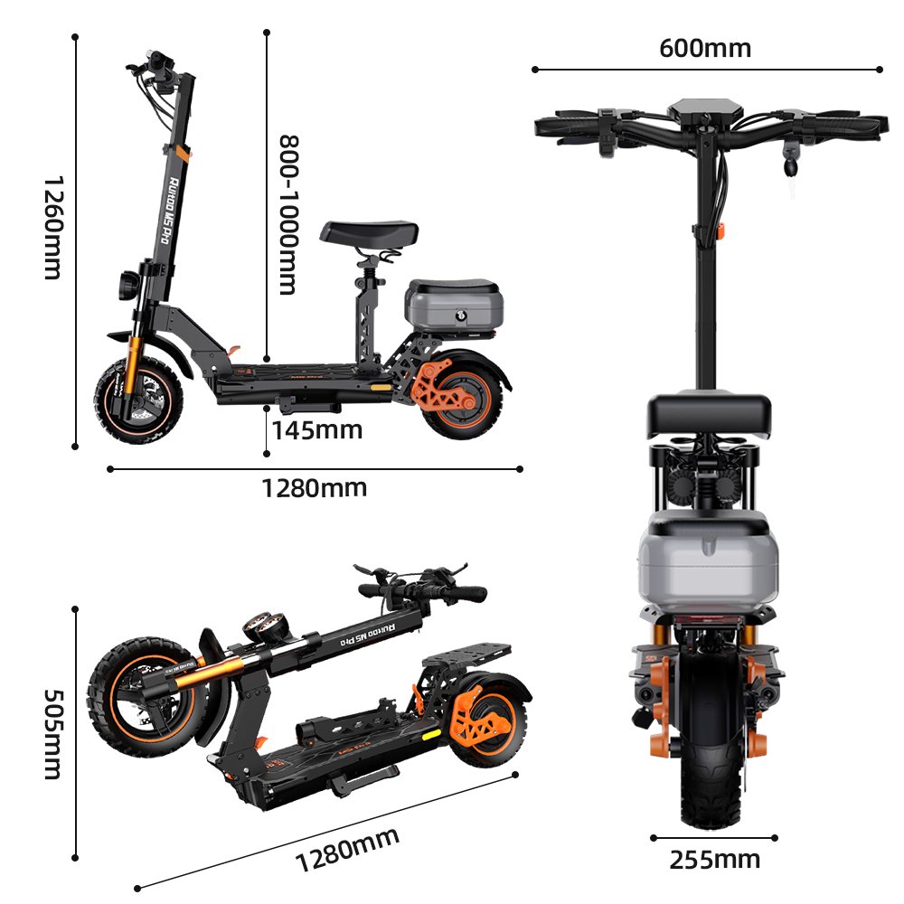 RuiToo M5Pro US EU Long Distance Factory Direct Sale Lithium Battery Off Road Tire Electric Scooter