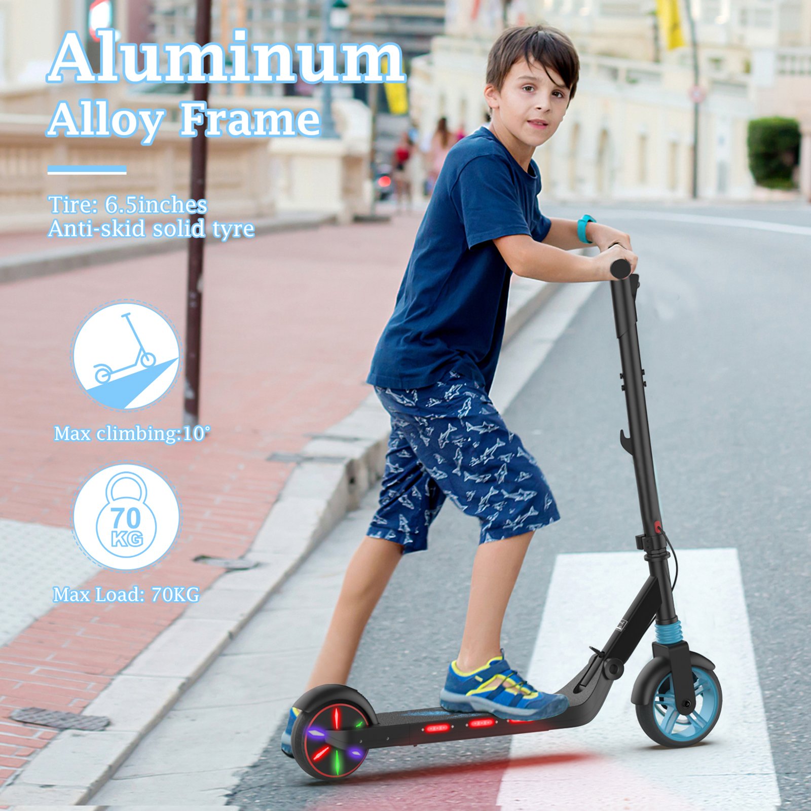 2023 Usa Stock Eu Warehouse High Quality Cheap Music Aovopro Kes1 Kids Electric Scooter Children Christmas Gift Kids' Scooters