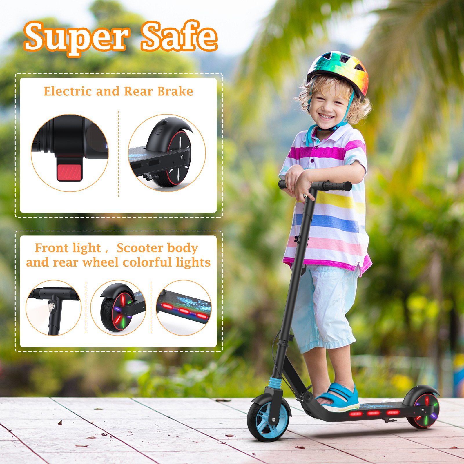 2023 Usa Stock Eu Warehouse High Quality Cheap Music Aovopro Kes1 Kids Electric Scooter Children Christmas Gift Kids' Scooters