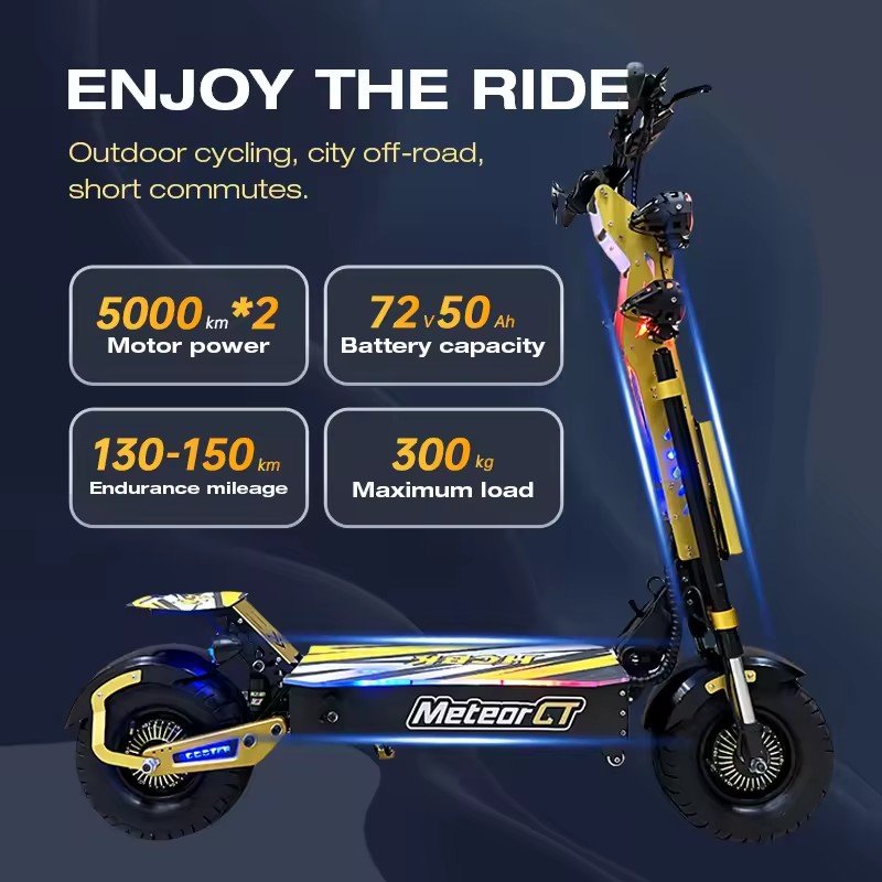 2024 Latest US Warehouse High Power GT8 Off-Road Vehicle 72V 50Ah10000w Adult Electric Scooter Dual Motor High Speed 100km/h