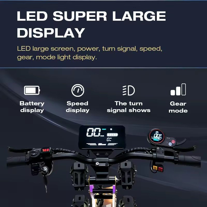 2024 Latest US Warehouse High Power GT8 Off-Road Vehicle 72V 50Ah10000w Adult Electric Scooter Dual Motor High Speed 100km/h