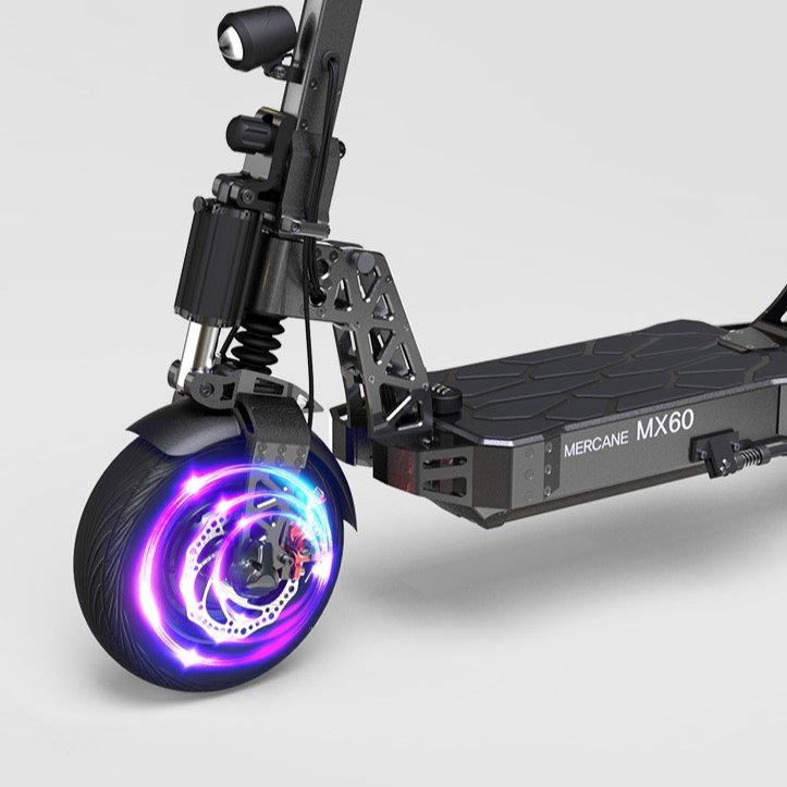 Hot sell Mercane MX60 60v 1200w brown dual disc brake adult 10inch inflatable tire folding 2-wheel electric scooter