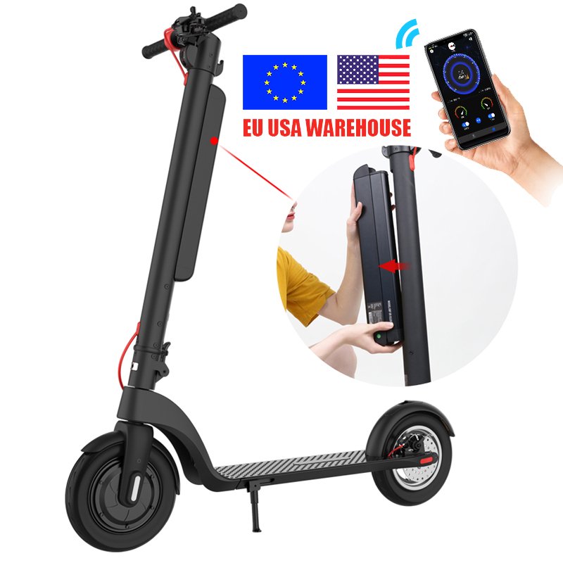 Drop Shipping 10 Inch 350w 500W Motor 60KM X8 E scooter Removable Lithium Battery Electronic Scooter Europe Electric Scooter