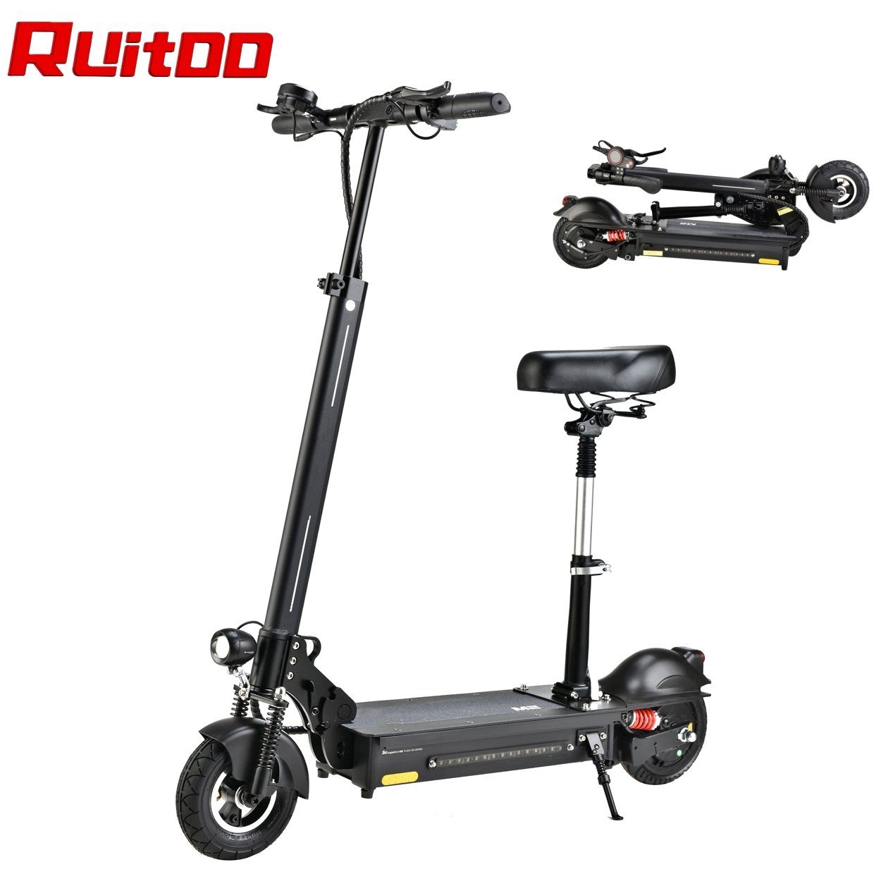 2023 New Hot Sale Luggage Scooter Foldable Led Light Seat Big Tire Electrics Scooters
