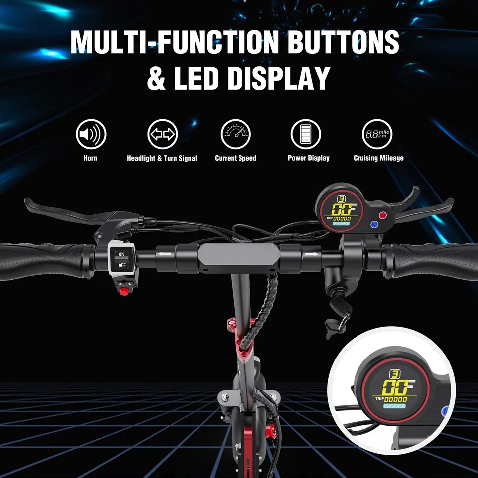 EVERCROSS 10Inch 48V 10.4Ah 800W Electric Scooter US Warehouse Stock Off Road Lithium-ion Battery Fat Tire Folding for Adult