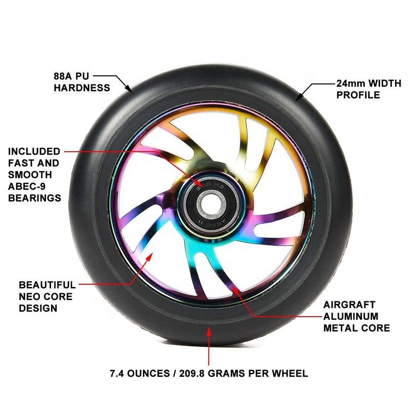 Scooter Replacement wheels100mm 110mm Push/Kick/Pro Stunt Scooter Wheels with Bearings