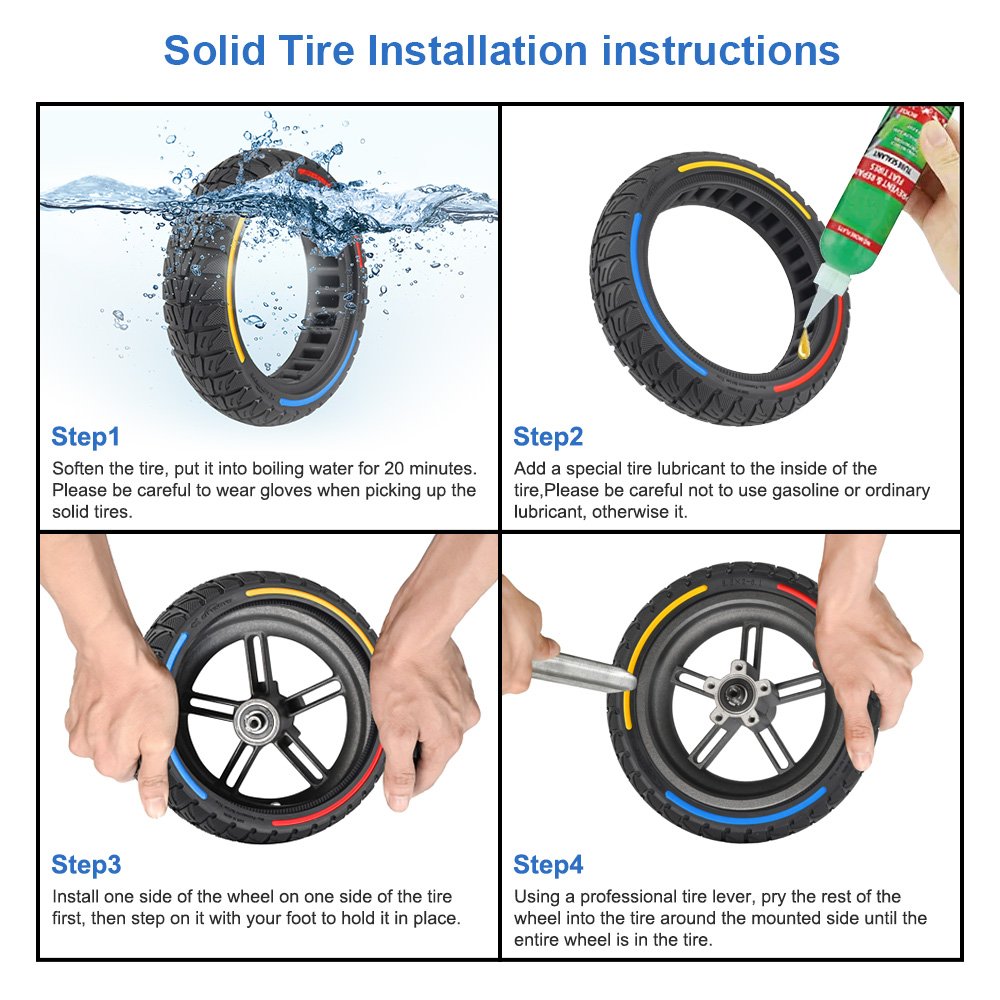Scooter Tyres 10 x 2.5 Honeycomb Tire for Cityneye 4/4 Pro Electric Scooter Rubber 10 Inch Solid Wheel Tires