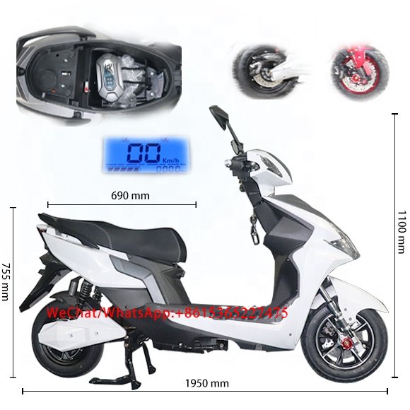 Luxury 1000w li-ion battery 2 wheel electric scooter/electric moped with pedals