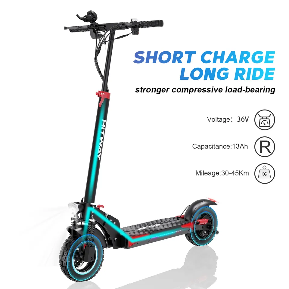 HITWAY 800W 13Ah 45km/h Off Road Fat Tire EU/US Warehouse Stock Electric Scooter Foldable Removable Lithium Battery for Adult