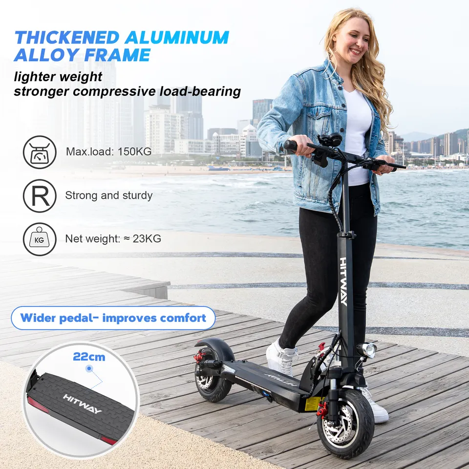 HITWAY 800W 13Ah 45km/h Off Road Fat Tire EU/US Warehouse Stock Electric Scooter Foldable Removable Lithium Battery for Adult