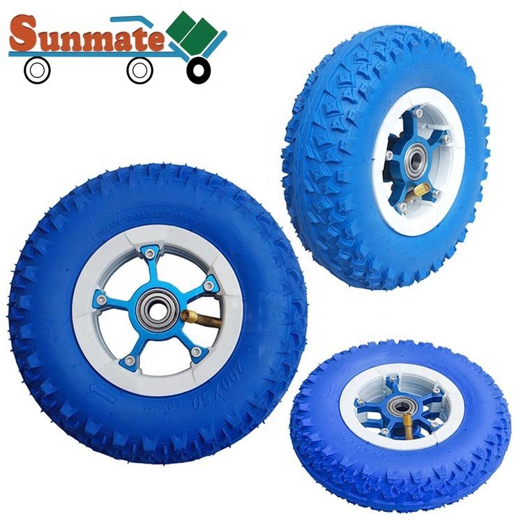 High Quality 8 Inch Pneumatic Wheel Tire 200x50 Inner Outer Tyre Hub Alloy Ball Bearing Rubber Material Electric Scooter Parts