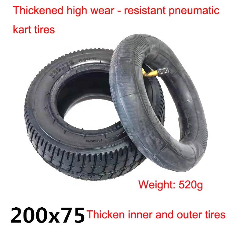 200x75 Tire for Electric Scooter Go Kart 8 Inch Thick and Wide Wear Resistant Pneumatic Tire 200*75