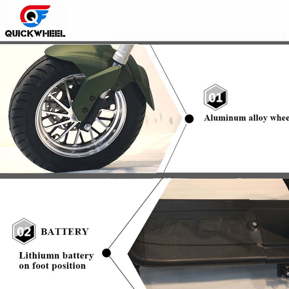 Quickwheel EEC Adult M1 electric scooter 3000W 72V 20AH Lithium battery with seat