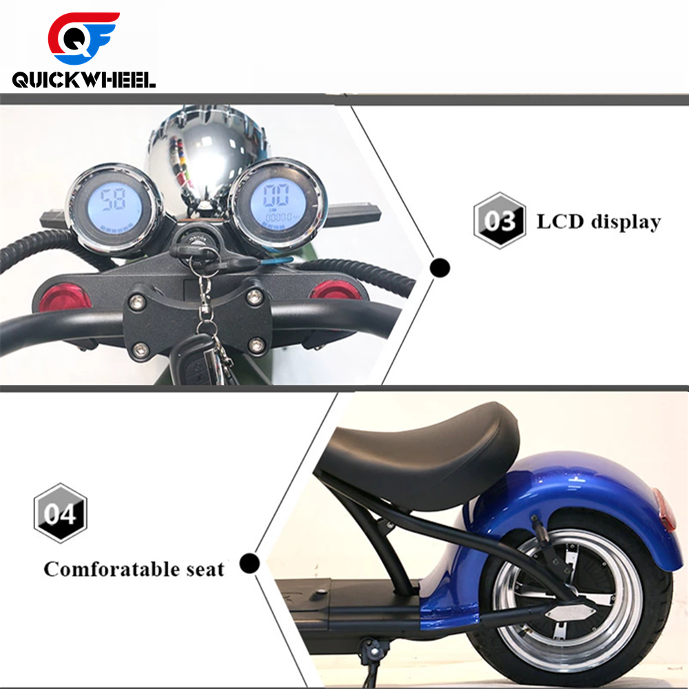Quickwheel EEC Adult M1 electric scooter 3000W 72V 20AH Lithium battery with seat
