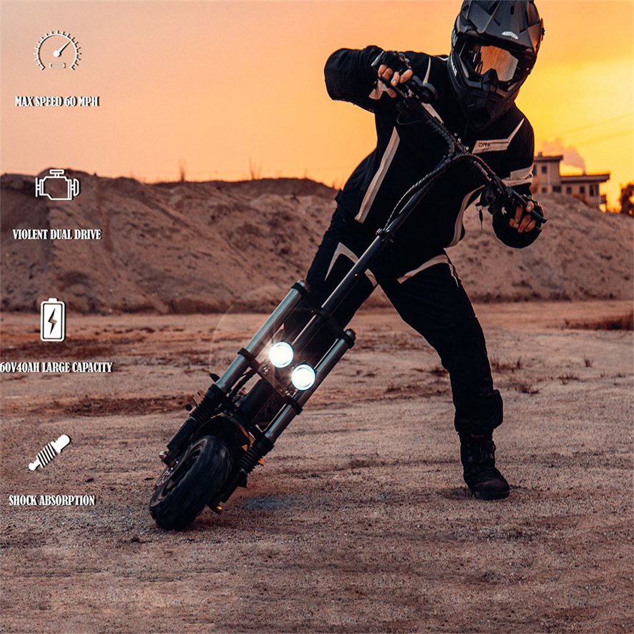 Ready Made EU US AU Warehouse 5600W 6000W Dual Motor 11 Inch Off-Road 60V Electric Scooter High Speed Elektro Scooter