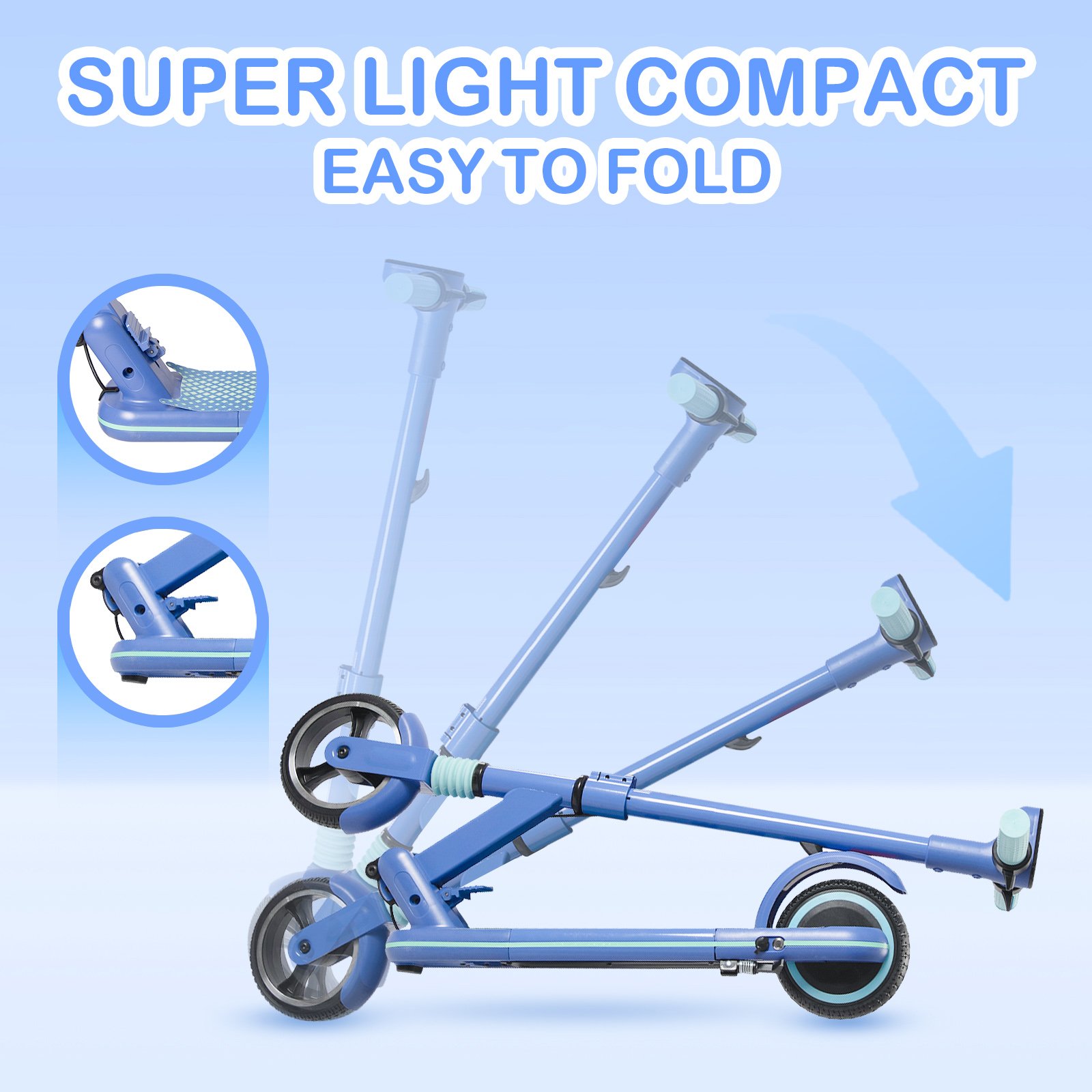 Foldable Scooters Electrics 2 Wheel Eu Warehouse 130W Kick Scooter Electrico Fold E-Scooter Kids Fast Electric Scooters