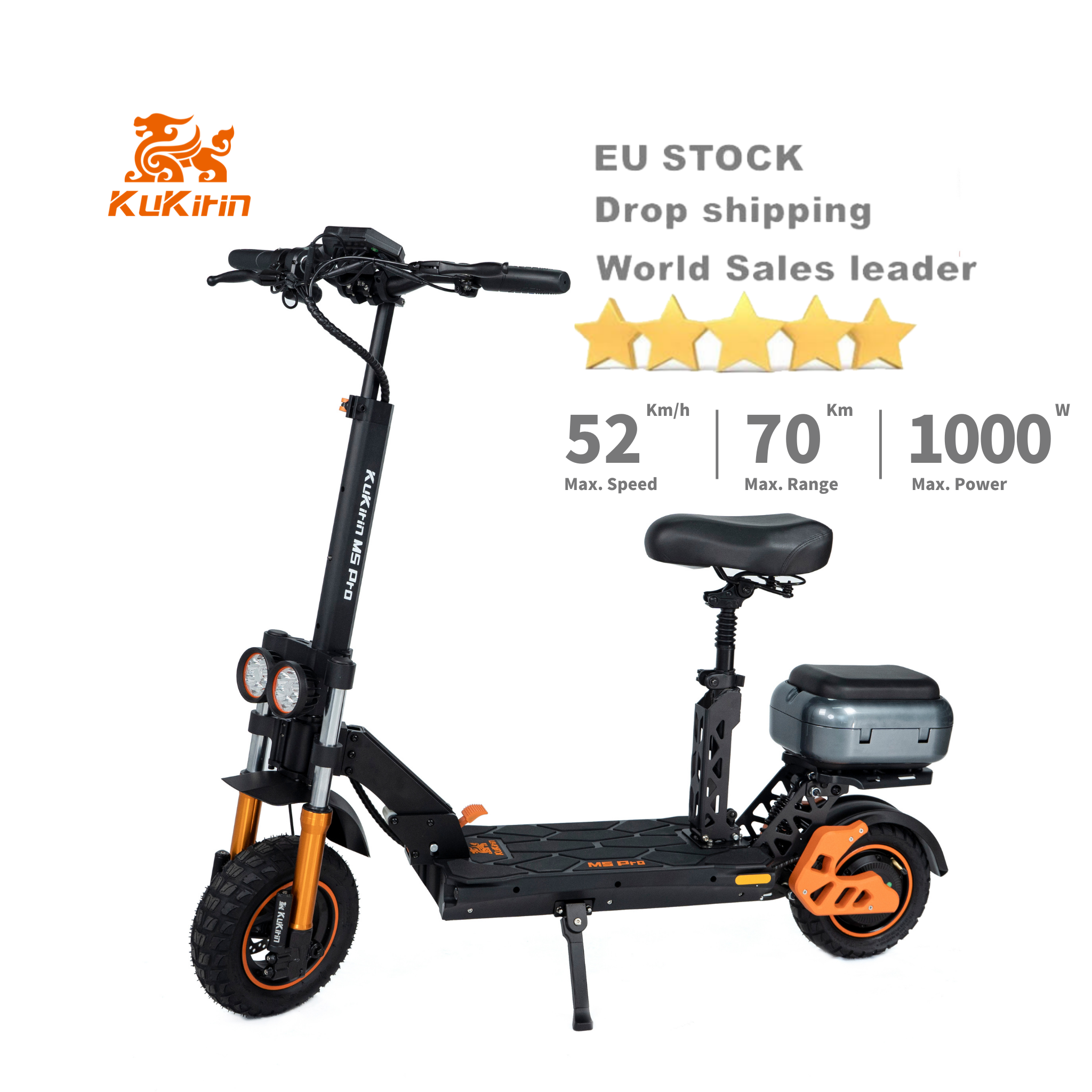 (SOLD OUT) planner 2024 Hot selling kukirin M5 PRO 2 seats electric scooter 48v battery