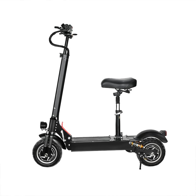 Adult Electro Scooter With Seat 1600w Foldable Electric Two-Wheel 10 Inch Scooters