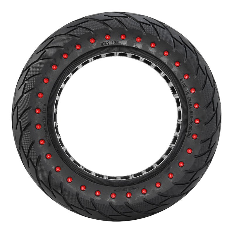 10*2.125 Solid Rubber Tire With Rim For Kugoo M4 Pro Max G30 Scooter Electric Scooter Anti-Shock Front Wheel With Red Ring Tire