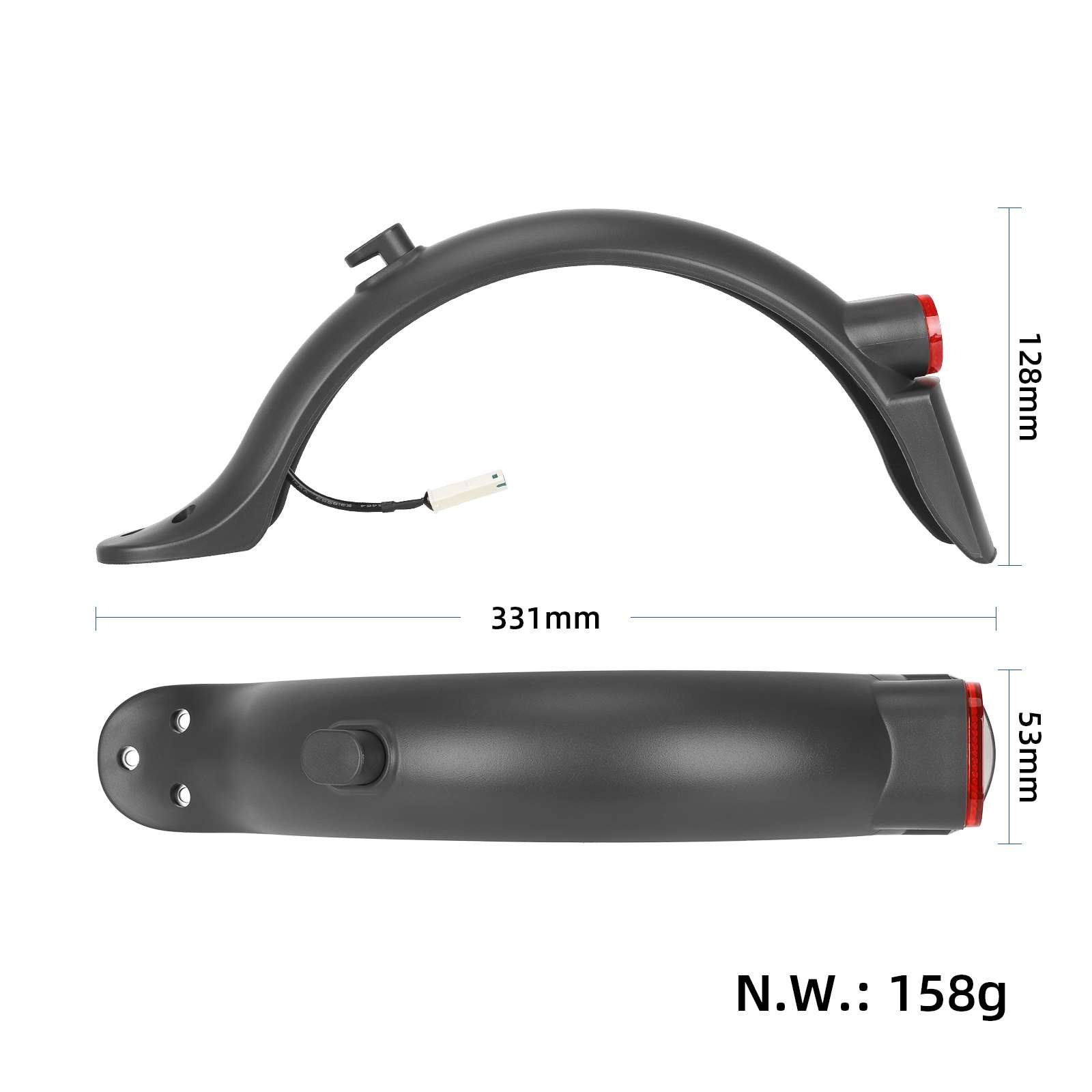 EU Warehouse Electric Scooter Rear Fender With Tail Light For Xiaomi M365 Pro Pro2 1S Scooter Repair Accessories Parts