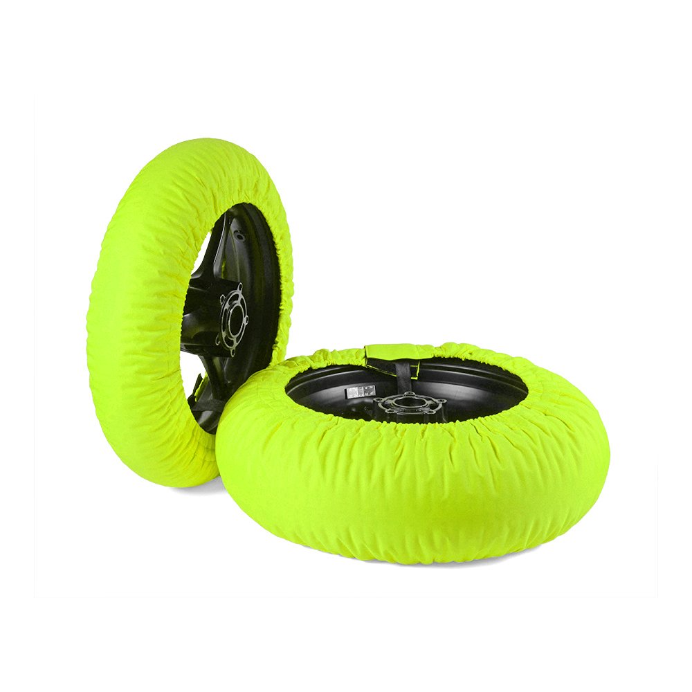 Motorcycle Racing Tyre Warmer Front 120 Rear 180 190 200 Fit 17inches Wheels Dual Switch 80 Or100 Degree Tire Warmer Neon Yellow