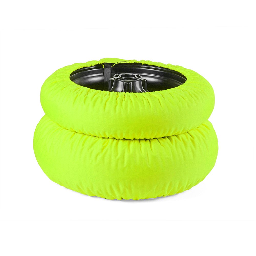 Motorcycle Racing Tyre Warmer Front 120 Rear 180 190 200 Fit 17inches Wheels Dual Switch 80 Or100 Degree Tire Warmer Neon Yellow