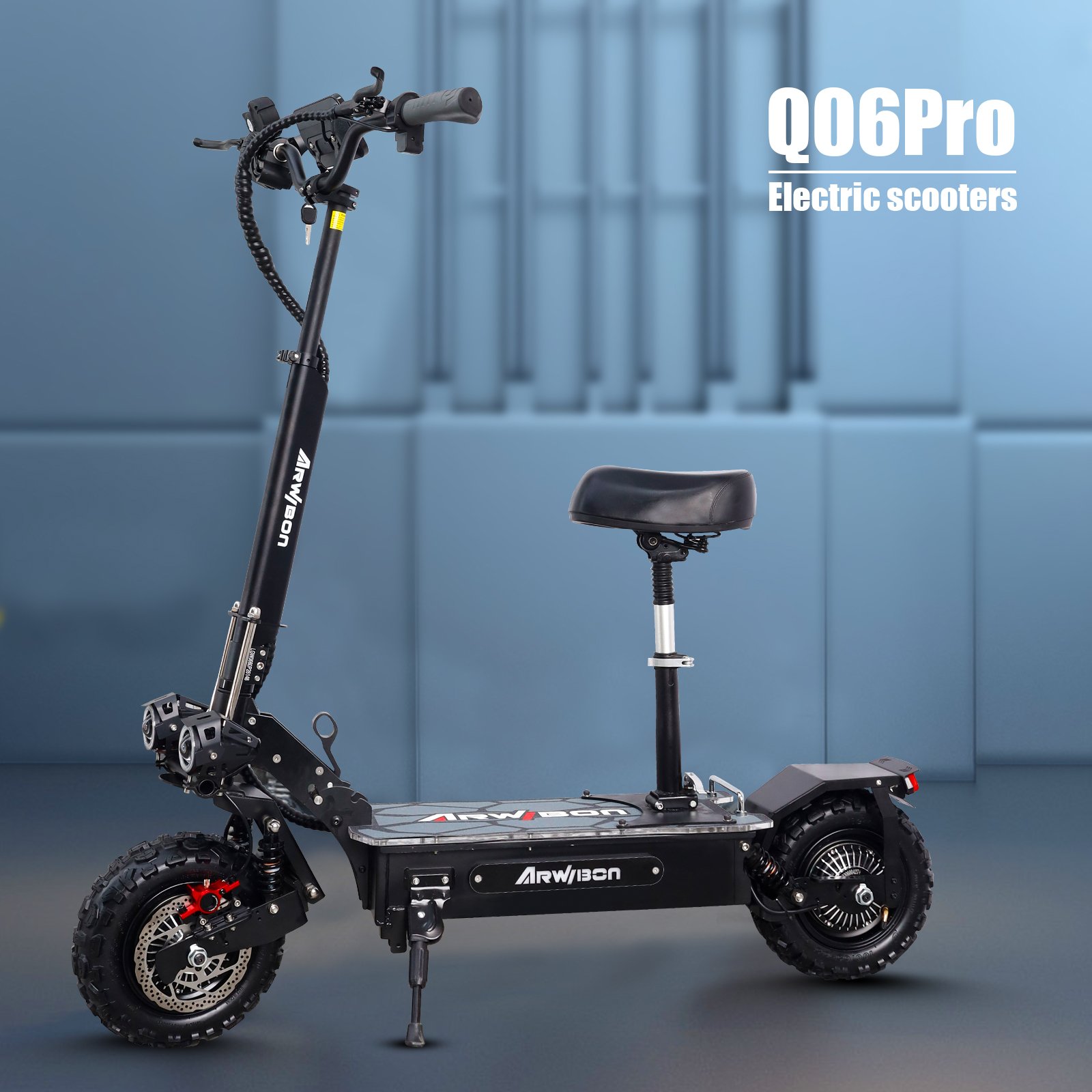 USA Warehouse Arwibon Q06Pro 5600W 60V Adults Fast Electric Scooter 11inch Offroad Seat E Scooter