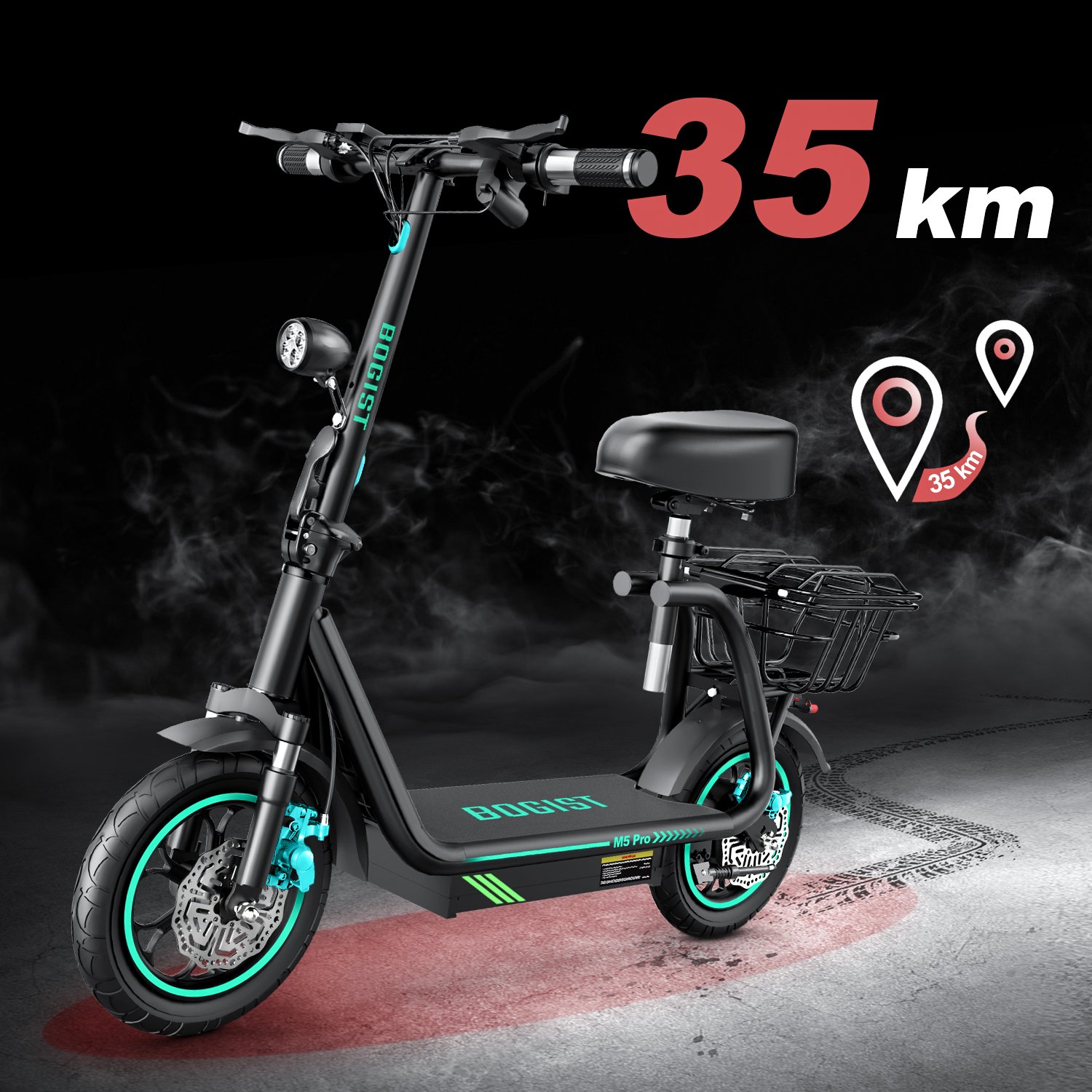 EU US Dropshipping 48V 13AH minitype electric motorcycle fast e scooter 500W Bogist M5pro-S electric scooter adults with seat