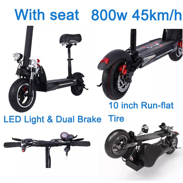 EU/US Warehouse High Power off road e scooters with seats 48v 800w fat tire 10inch high speed electric E-Scoter Elektryk Adult