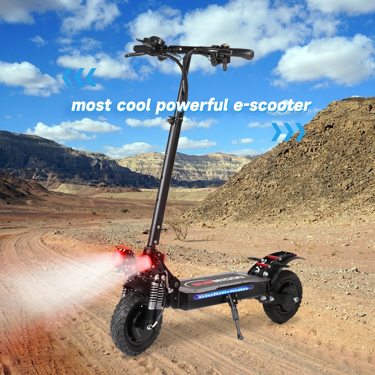 1200W Dual Brushless Motor Off Road 25km/h 60km/h Cheap And Fast 11 Inch E Bike Electric Scooters with 120kgs