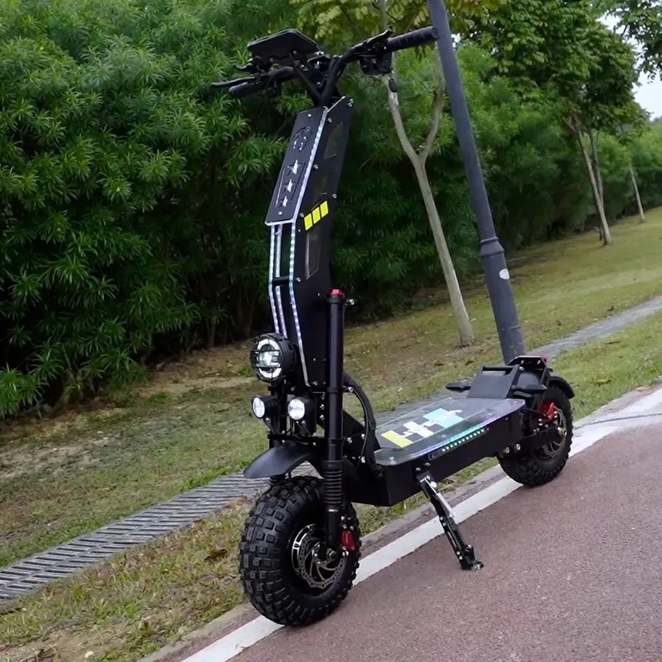 2023 HEZZO 13Inch 60V 8000W Dual Motors Fast Off Road Escooter US EU Warehouse Manufacturers 40Ah Foldable Electric Scooter