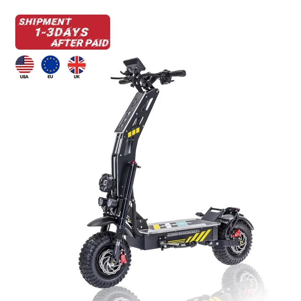 2023 HEZZO 13Inch 60V 8000W Dual Motors Fast Off Road Escooter US EU Warehouse Manufacturers 40Ah Foldable Electric Scooter