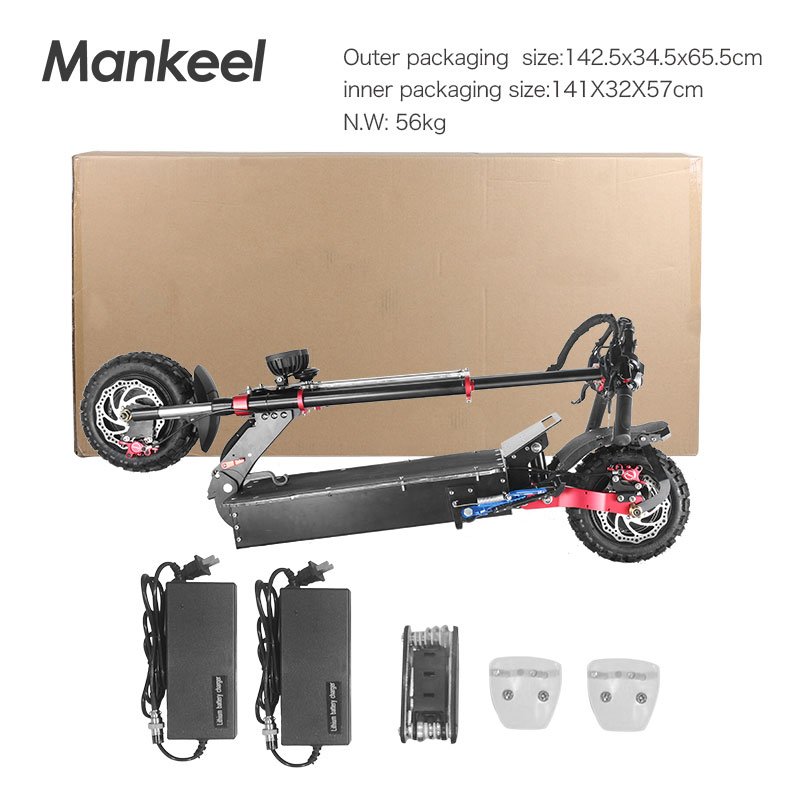 High Quality Off Road Electric Scooter 11 inch Big Wheel Double Motor 2700w Folding Kick Scooter with Display Turn Signal Horn