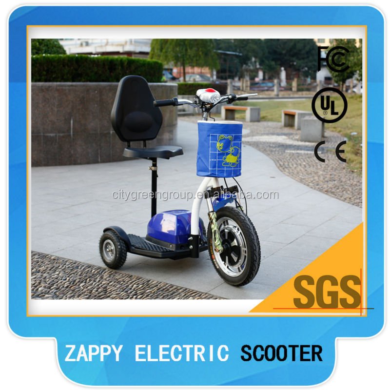 hot selling electric scooter 3 wheel/zappy scooter three wheel electric scooter 350W/500W(Green-TBZ01)