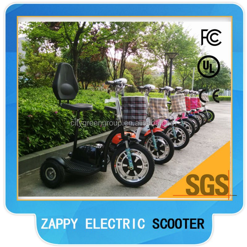 hot selling electric scooter 3 wheel/zappy scooter three wheel electric scooter 350W/500W(Green-TBZ01)